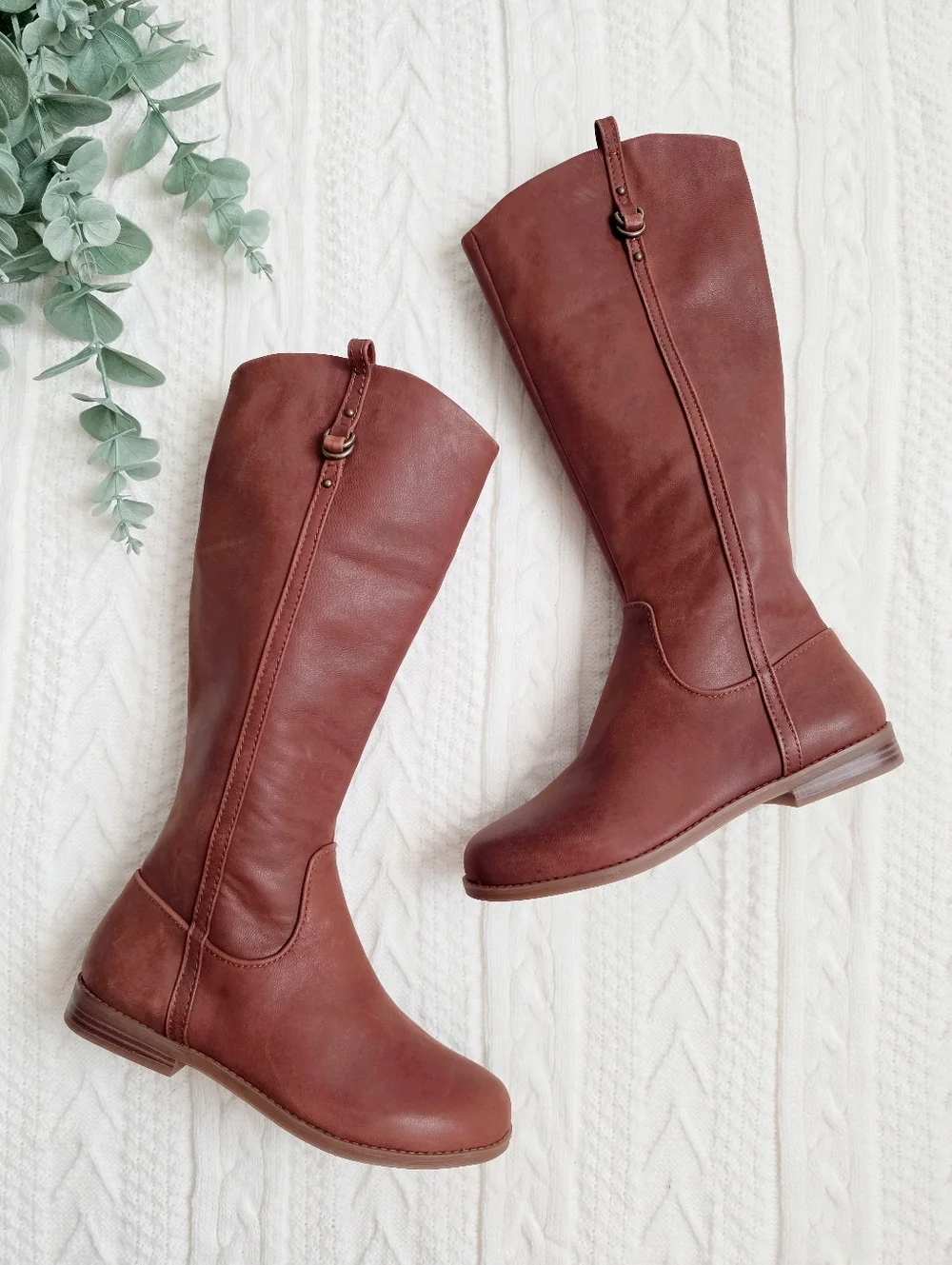 GB Girl Brown Genuine Leather Riding Boots Size 3M